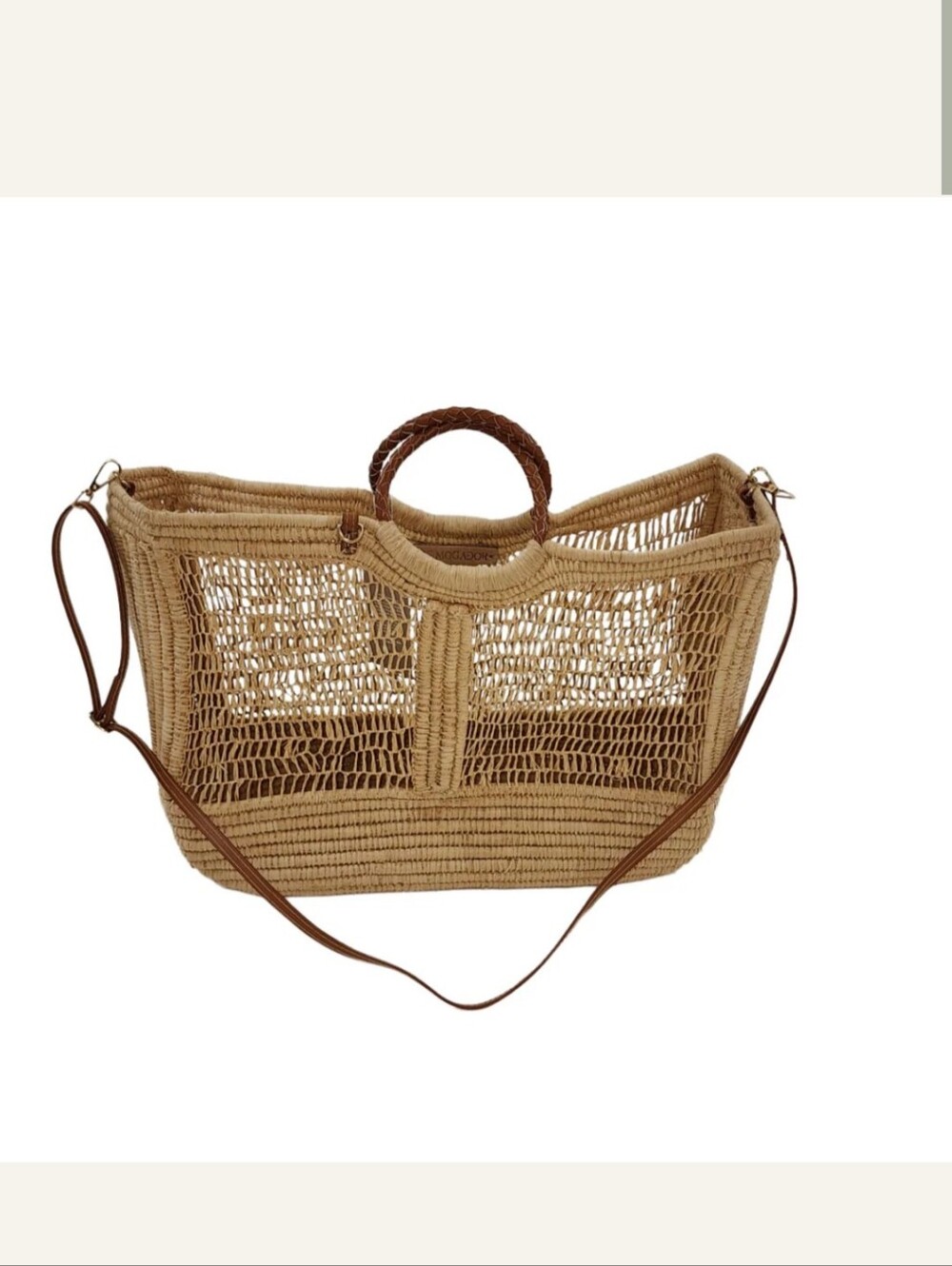 Woven Straw Tote Bag - Natural - Picture 3 of 4